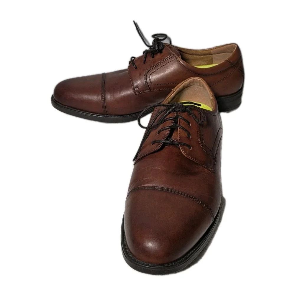 Sharp Florsheim Mens Size 11 EEE Midtown Leather Brown Cap Toe Oxford HTF Shoes